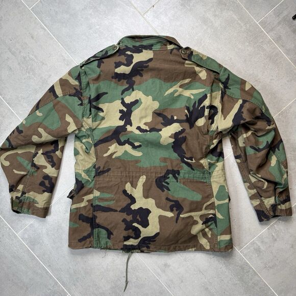 US Army M65 Field Jacket M Regular Woodland Camo Cold Weather Coat - Picture 11 of 12